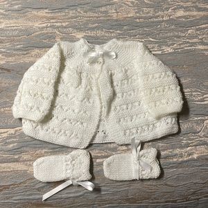 BRITISH TRADITIONAL BABY CARDIGAN HAND KNIT